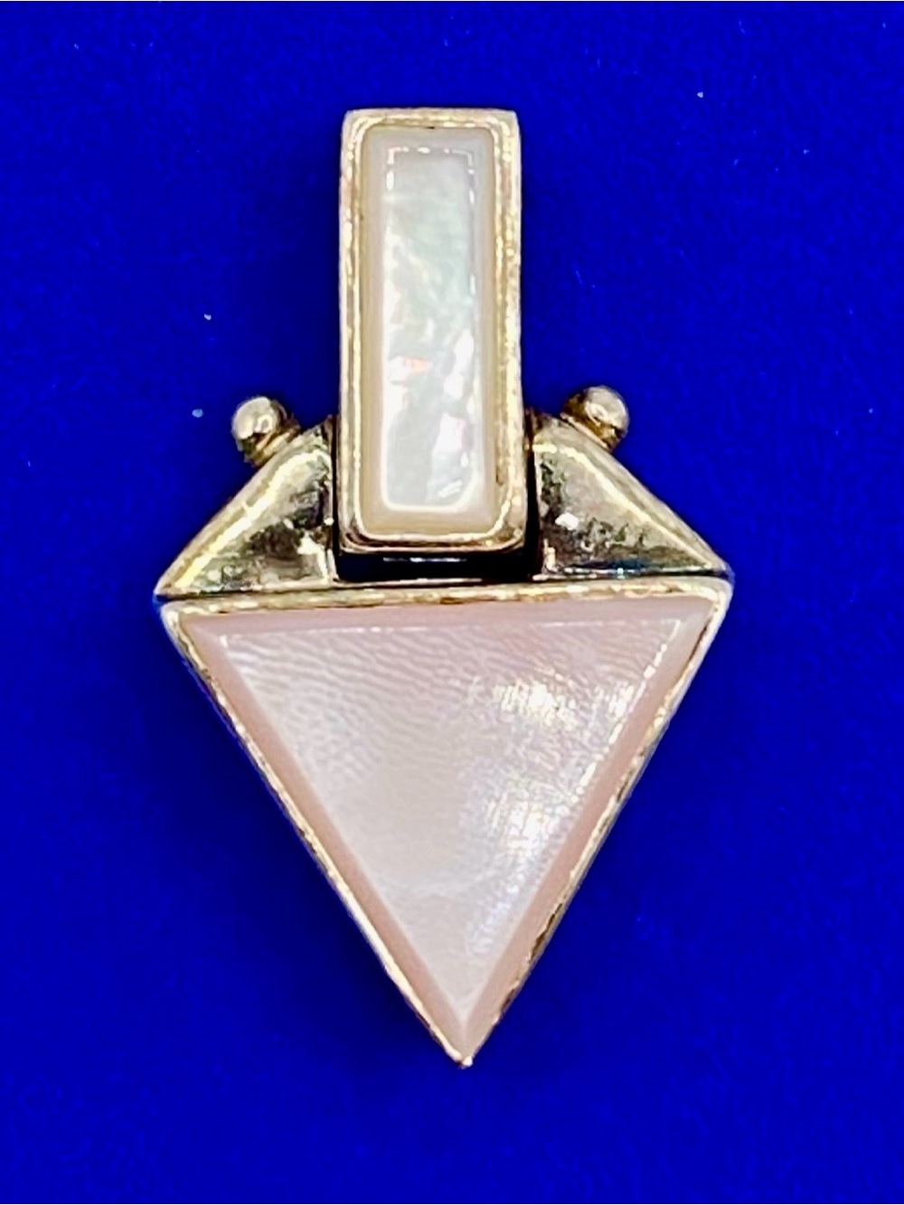 Modern Sterling Silver & Abalone/Mother of Pearl Pendant
